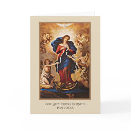 Small Blessed Virgin Mary Our Lady Undoer Of Knots Invitations Front View