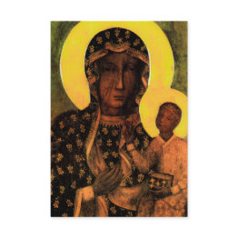 Small Blessed Virgin Mary Poland Gift Invitations Front View
