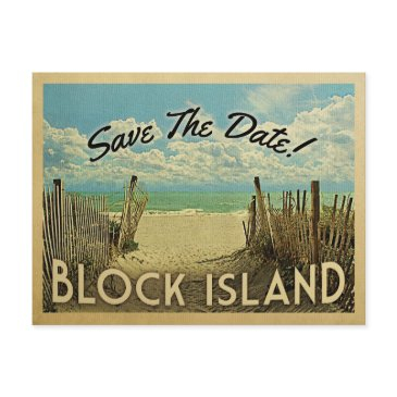 block island save the date vintage nautical announcement postinvitations