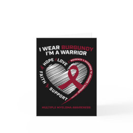 Small Blood Cancer Awareness Burgundy Multiple Myeloma W Invitations Front View