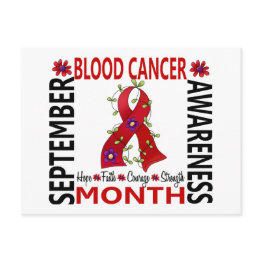 Small Blood Cancer Awareness Month Flower Ribbon 4 Postinvitations Front View