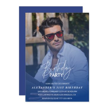 blue 31st birthday invitation birthday party photo