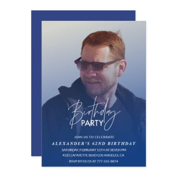 blue 62nd birthday invitation birthday party photo