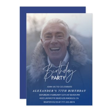 blue 77th birthday invitation birthday party photo