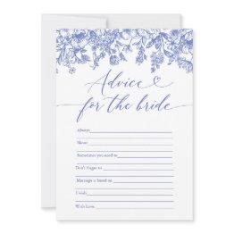 Small Blue Advice For The Bride Bridal Shower Game Invitation Front View