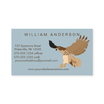 blue and brown red-tailed hawk custom business invitations