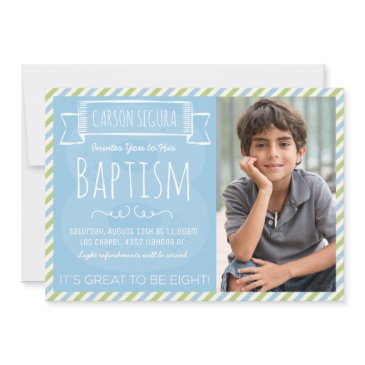 blue and green stripes lds baptism announcement
