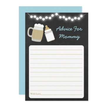 blue baby is brewing baby shower advice invitation