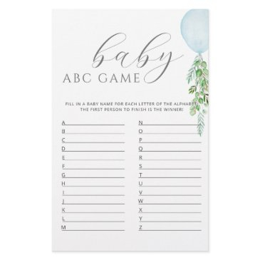 blue balloon baby shower game abc