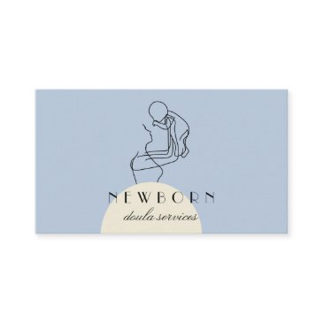 blue beige childcare design for nannies babysitter business invitations