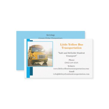 blue bus driver yellow school bus business invitations