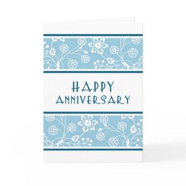 blue floral employee anniversary invitations