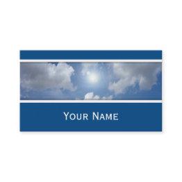 Small Blue Heaven Clouds + Your Text Business Invitations Front View