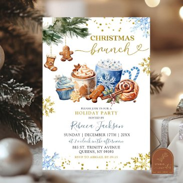 blue hot cocoa cookies christmas brunch invitation