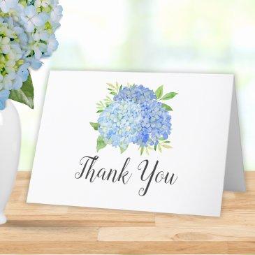blue hydrangea bouquet floral bridal shower thank you invitations