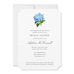 Small Blue Hydrangea Grandmillennial Bridal Shower Invitation Front View