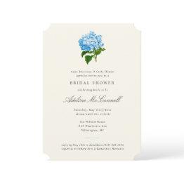 Small Blue Hydrangea Grandmillennial Bridal Shower Invitation Front View