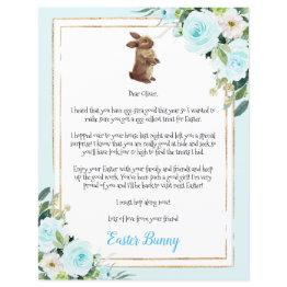 Small Blue Letter From Easter Bunny To Child Front View
