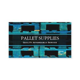 Small Blue Logistics Pallet, Photo - Business Invitations Front View