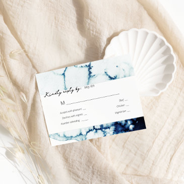 blue nautical destination wedding monogram rsvp invitations