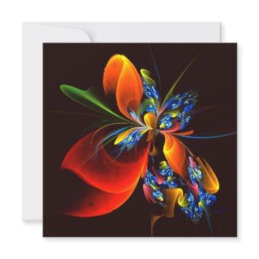 blue orange floral modern abstract art pattern #03