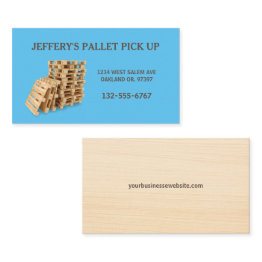 Small Blue Professional Wood Pallet Crate Business Invitations Front View