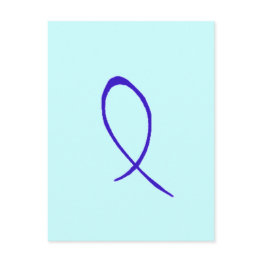Small Blue Ribbon Postinvitations Front View