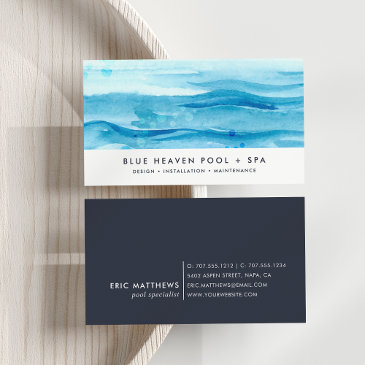 blue ripple | pool care or swim business invitations