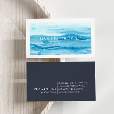 blue ripple | pool care or swim business invitations