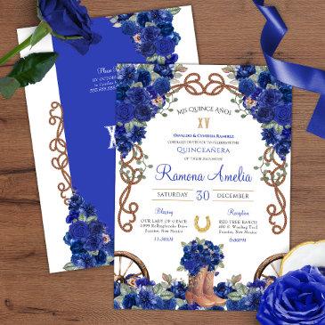 blue rustic western charro cowboy boots quince invitation