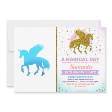 blue sky pegasus unicorn invitation
