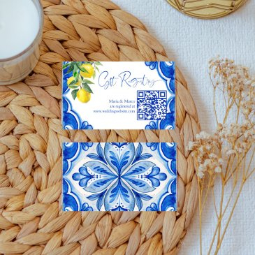 blue tiles lemons that's amore gifts registry enclosure invitations