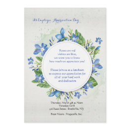 Small Blue Violets Invitation Front View