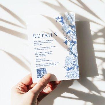 blue white chinoiserie porcelain wedding details enclosure invitations