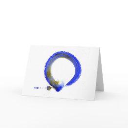 Small Blue Zen Enso Invitations Front View