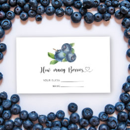 Small Blueberry - Baby Shower Guess How Many Berries Enclosure Invitations Front View