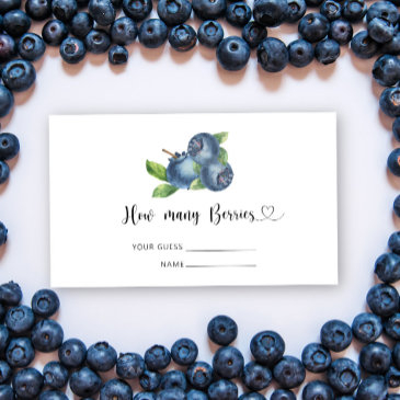 blueberry - baby shower guess how many berries enclosure invitations