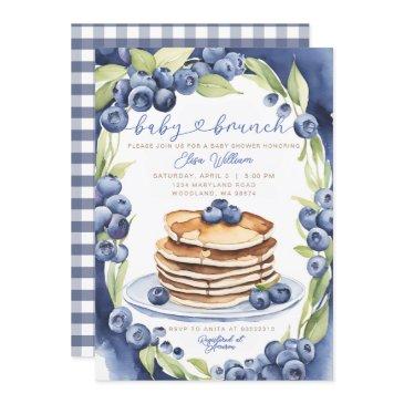 blueberry pancakes baby brunch baby shower invitation