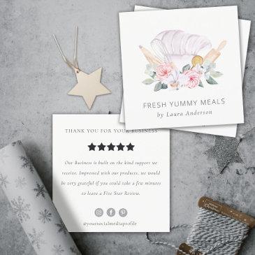 blush chef hat floral roller whisk review request square business invitations