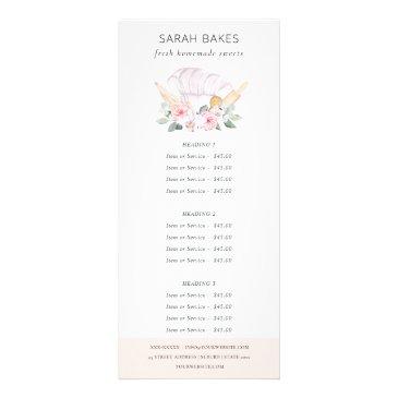 blush chef hat floral whisk bakery service price rack invitations
