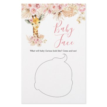 blush pink boho giraffe baby shower baby face