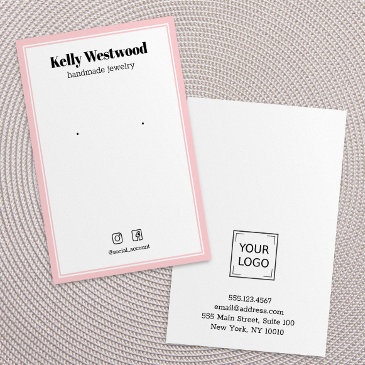 blush pink earring display logo social icon business invitations