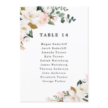 blush pink gold floral wedding seating chart invitations