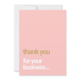 Small Blush Pink Thank You Customer Appreciation Insert Invitation Front View