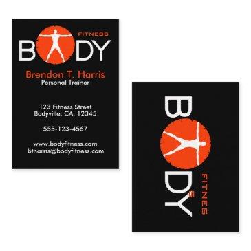 body madness black orange large personal trainer business invitations