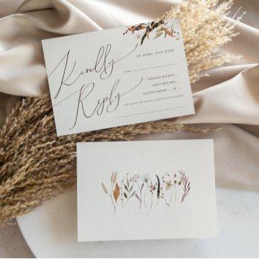 boho autumn | beige horizontal menu choice rsvp