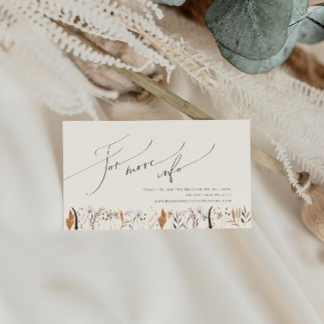 boho autumn wildflower | beige wedding website enclosure invitations