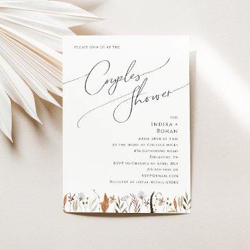boho autumn wildflower | couples shower invitation
