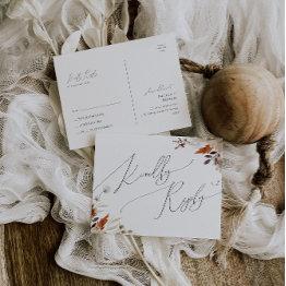 Small Boho Autumn Wildflower | Wedding Rsvp Postinvitations Front View