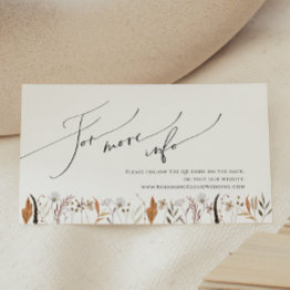 Small Boho Autumn Wildflower | Wedding Website Enclosure Invitations Front View